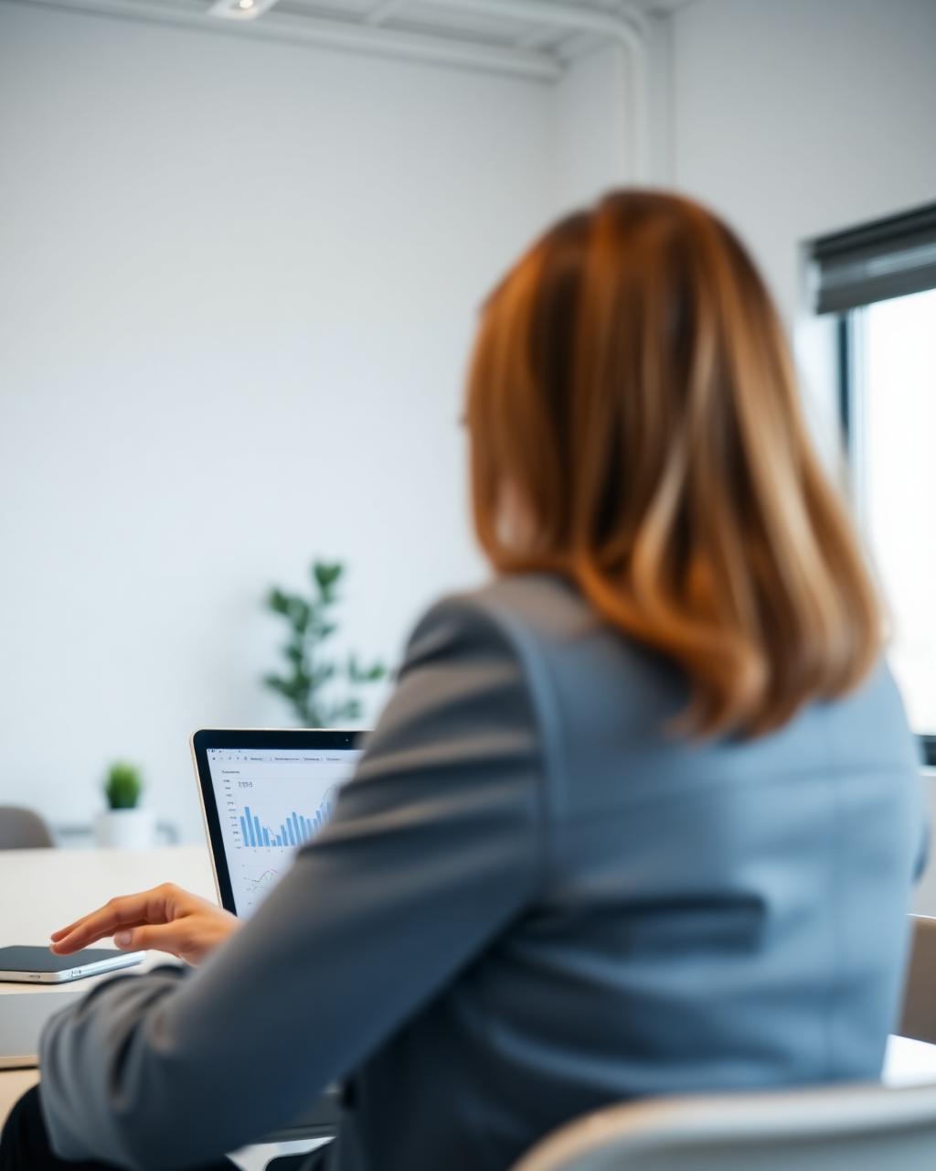 Rådgivare granskar finansiell information vid en bärbar dator